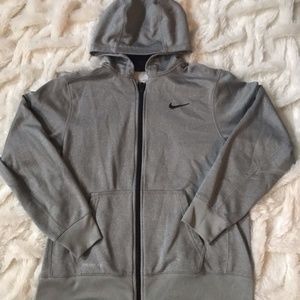 Nike Grey Performance Zip-Up Jacket Sweatshirt